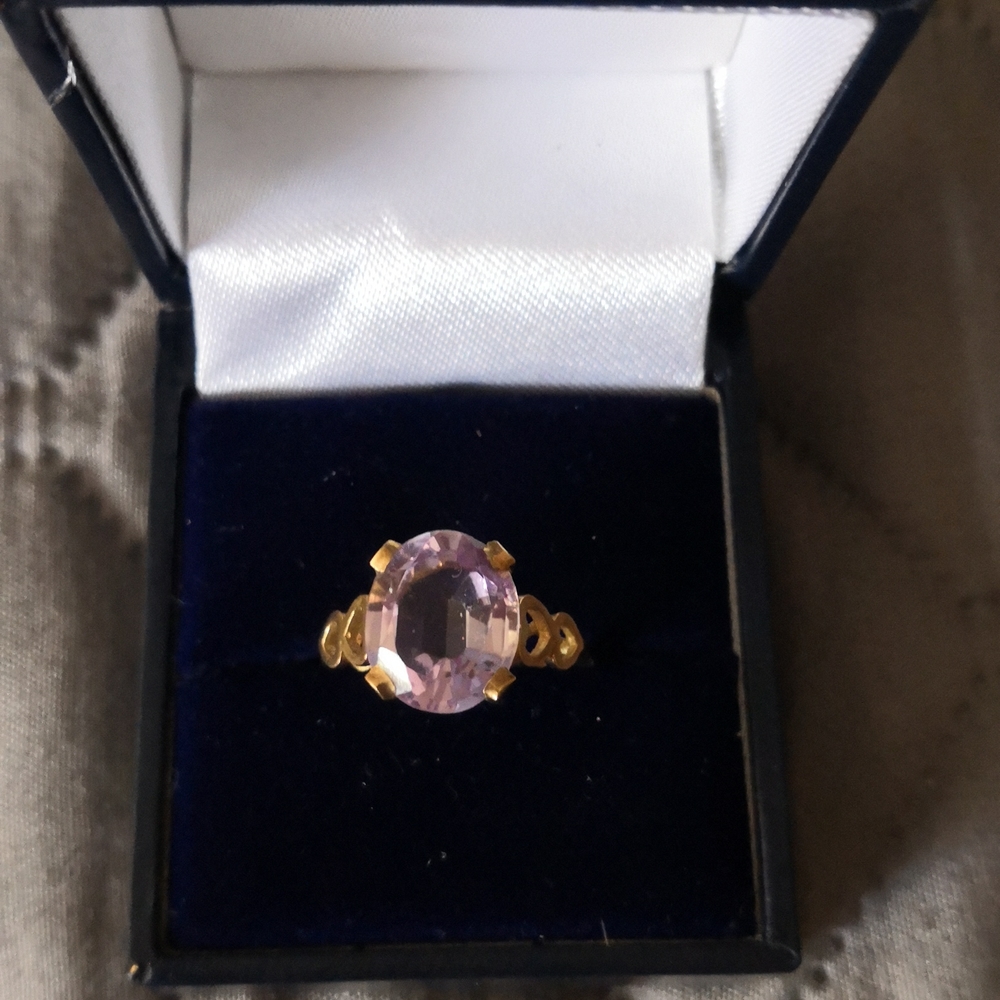 Amythest 9ct Gold Ring, sz 7.75